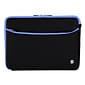 Vangoddy Laptop Carrying Sleeve with Front Pocket Fits up to 17" Laptops (Black with Blue Trim)