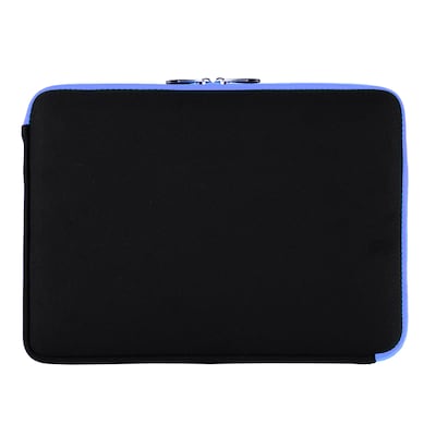 Vangoddy Laptop Carrying Sleeve with Front Pocket Fits up to 17" Laptops (Black with Blue Trim)