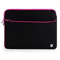 Vangoddy Laptop Carrying Sleeve with Front Pocket Fits up to 17 Laptops (Black with Pink Trim)