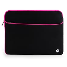 Vangoddy Laptop Carrying Sleeve, 17, Black/Pink Trim (NBKLEA257)