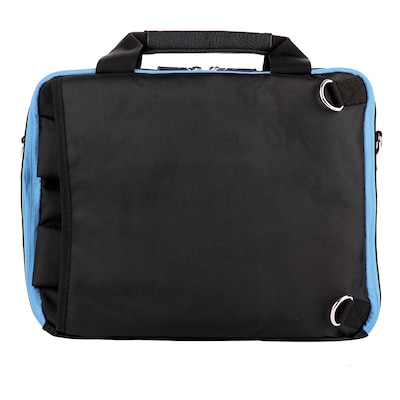 Vangoddy El Prado (Small) Laptop Messenger/Backpack (Black/Aqua)