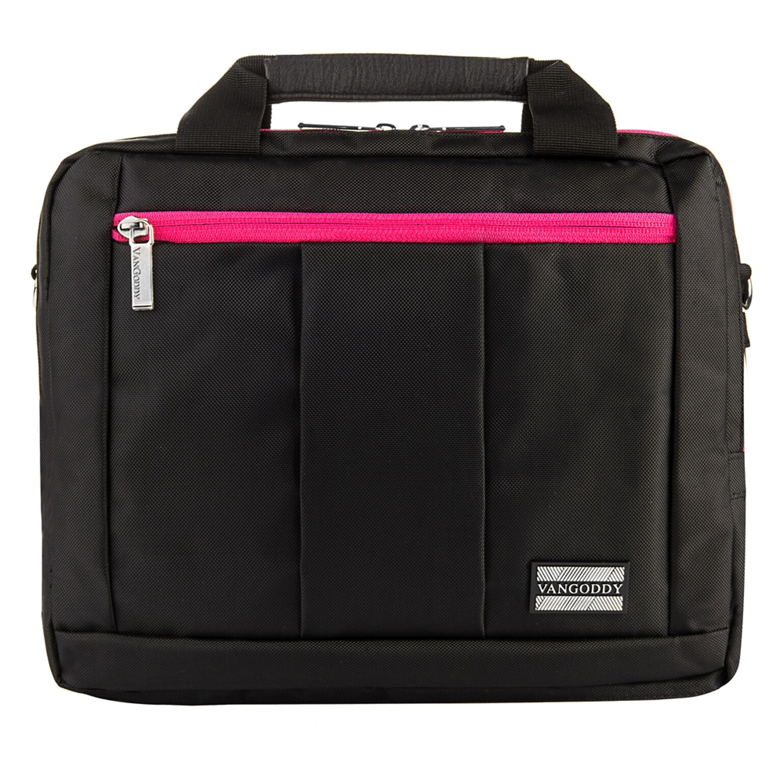 Vangoddy El Prado (Small) Laptop Messenger/Backpack (Black/Magenta)
