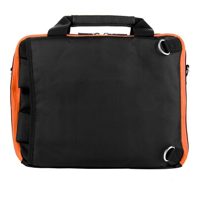 Vangoddy El Prado (Small) Laptop Messenger/Backpack (Black/Orange)