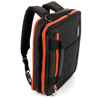 Vangoddy El Prado (Small) Laptop Messenger/Backpack (Black/Orange)