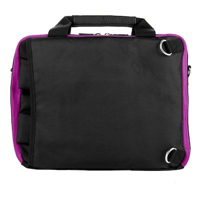 Vangoddy El Prado (Small) Laptop Messenger/Backpack (Black/Purple)