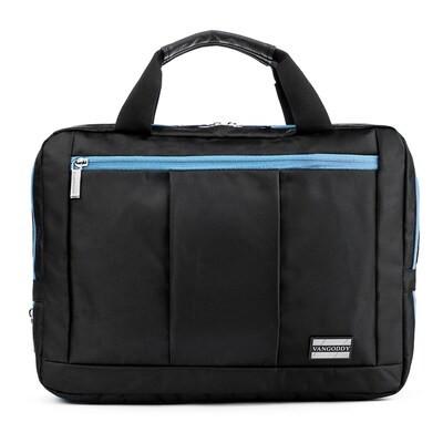 Vangoddy El Prado (Large) Laptop Messenger/Backpack (Black/Aqua)