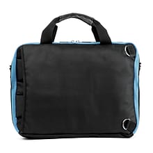 Vangoddy El Prado Large Laptop Messenger/Backpack, Black/Aqua (2435207)