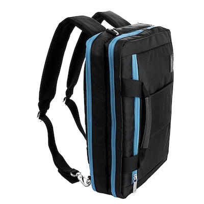 Vangoddy El Prado (Medium) Laptop Messenger/Backpack (Black/Aqua)