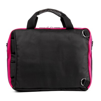 Vangoddy El Prado Medium Laptop Messenger/Backpack, Black/Magenta (2435209)