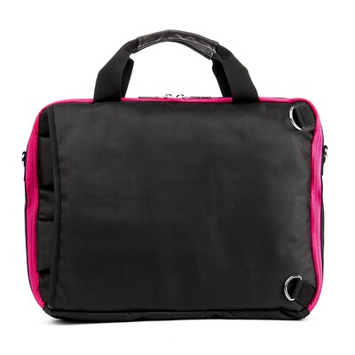 Vangoddy El Prado (Medium) Laptop Messenger/Backpack (Black/Magenta)