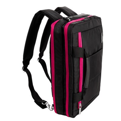 Vangoddy El Prado (Medium) Laptop Messenger/Backpack (Black/Magenta)