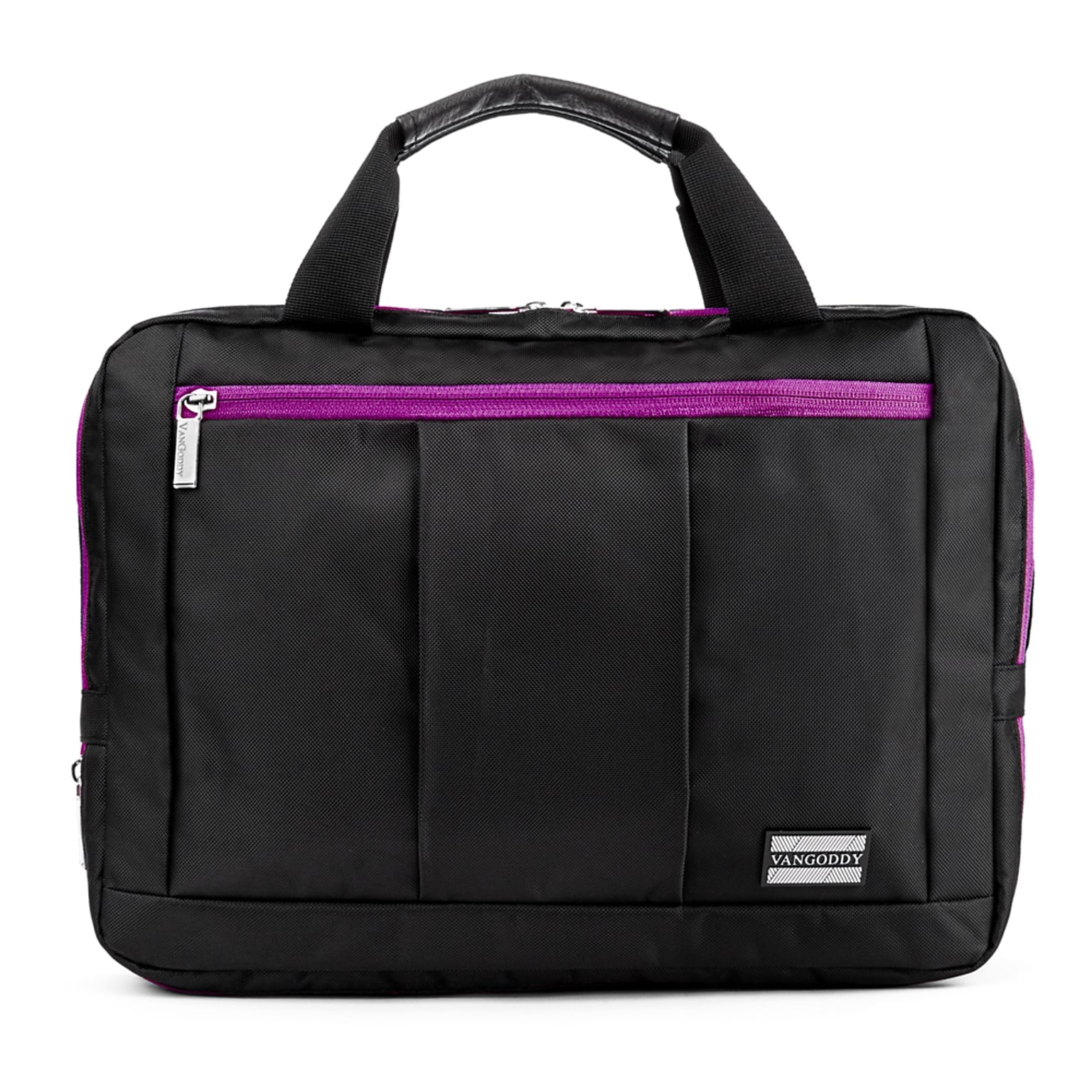 Vangoddy El Prado (Large) Laptop Messenger/Backpack (Black/Purple)