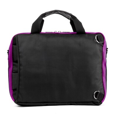 Vangoddy El Prado Large Laptop Messenger/Backpack, Black/Purple