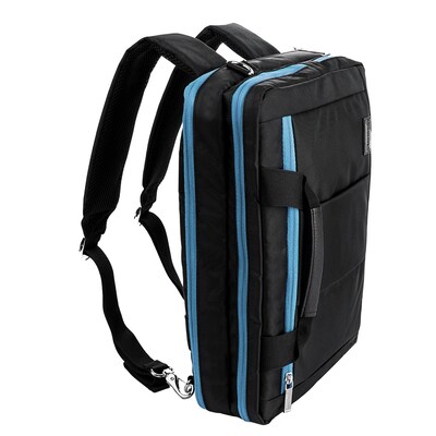 Vangoddy El Prado (Large) Laptop Messenger/Backpack (Black/Aqua)