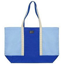 Vangoddy Isling Water Repellant Tote Bag w/ Removable Zippered Pouch (Royal Blue/Natural)