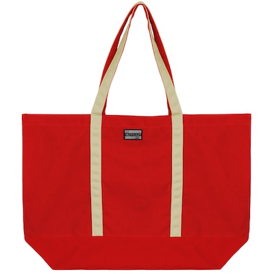 Vangoddy Isling Water Repellant Tote Bag w/ Removable Zippered Pouch (Red/Natural)