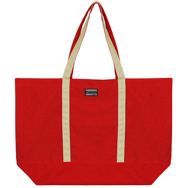 Vangoddy Isling Water Repellant Tote Bag w/ Removable Zippered Pouch (Red/Natural)