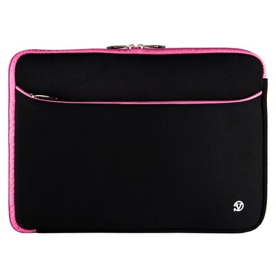 Vangoddy Neoprene Laptop Carrying Sleeve Fits up to 14" Laptops (Black with Pink Trim)