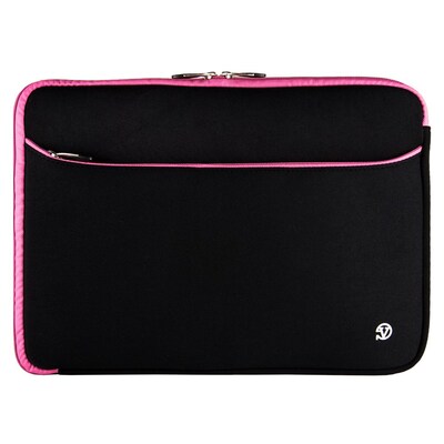 Vangoddy Neoprene Laptop Carrying Sleeve, 14, Black with Pink Trim (NBKLEA620)