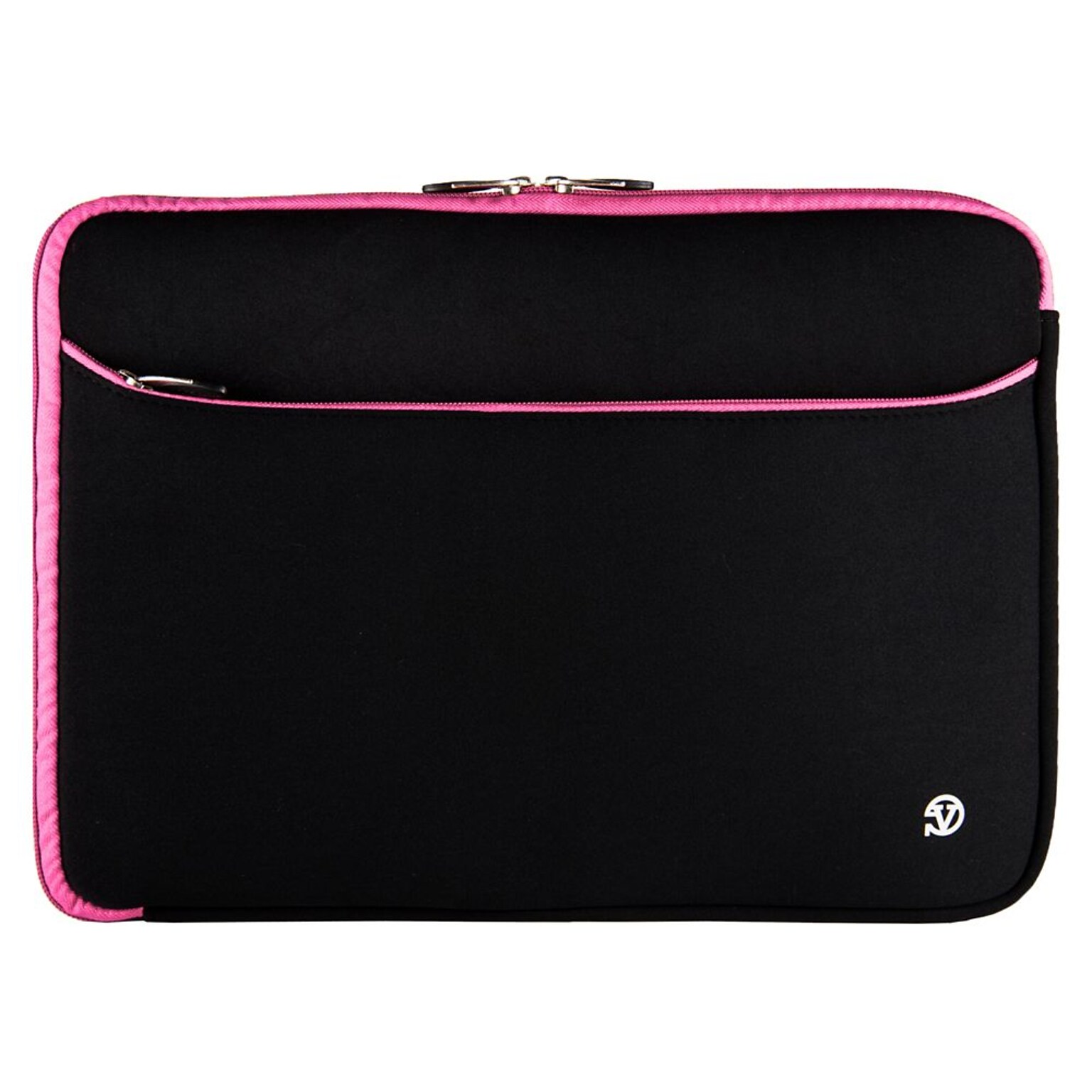 Vangoddy Neoprene Laptop Carrying Sleeve Fits up to 14 Laptops (Black with Pink Trim)