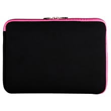 Vangoddy Neoprene Laptop Carrying Sleeve Fits up to 14 Laptops (Black with Pink Trim)