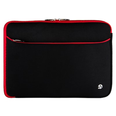 Vangoddy Neoprene Laptop Carrying Sleeve Fits up to 14 Laptops (Black with Red Trim)