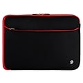 Vangoddy Neoprene Laptop Carrying Sleeve Fits up to 14 Laptops (Black with Red Trim)