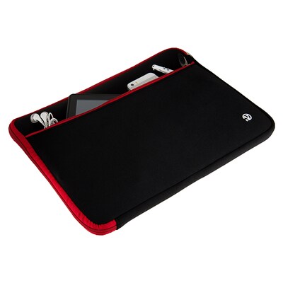 Vangoddy Neoprene Laptop Carrying Sleeve Fits up to 14" Laptops (Black with Red Trim)