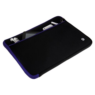 Vangoddy Neoprene Laptop Carrying Sleeve Fits up to 14" Laptops (Black with Blue Trim)