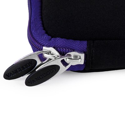 Vangoddy Neoprene Laptop Carrying Sleeve Fits up to 14" Laptops (Black with Blue Trim)