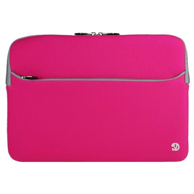 Vangoddy Neoprene Laptop Carrying Sleeve Fits up to 13 Laptops (Pink with Gray Trim)