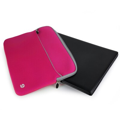 Vangoddy Neoprene Laptop Carrying Sleeve Fits up to 13" Laptops (Pink with Gray Trim)