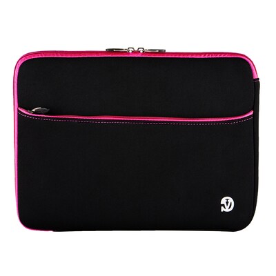 Vangoddy Neoprene Laptop Carrying Sleeve Fits up to 13" Laptops (Black with Pink Trim)