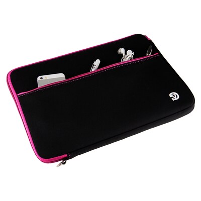 Vangoddy Neoprene Laptop Carrying Sleeve Fits up to 13" Laptops (Black with Pink Trim)