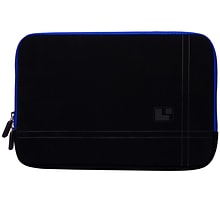 SumacLife Laptop Carrying Sleeve, Black /Blue Edge, Microsuede (NBKLEA671)