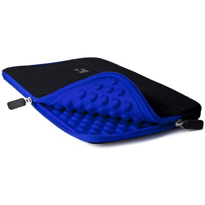 SumacLife Microsuede Laptop Carrying Sleeve Fits up to 13" Laptops (Black with Blue Edge)