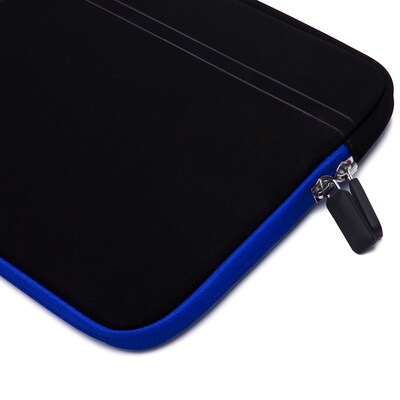 SumacLife Microsuede Laptop Carrying Sleeve Fits up to 13" Laptops (Black with Blue Edge)