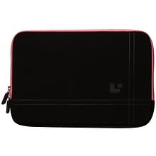 SumacLife Microsuede Laptop Carrying Sleeve Fits up to 13 Laptops (Black with Pink Edge)