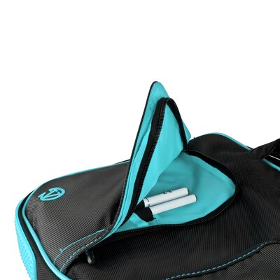 Vangoddy Pindar Laptop Sleeve Messenger Shoulder Bag - Small (Black and Aqua)