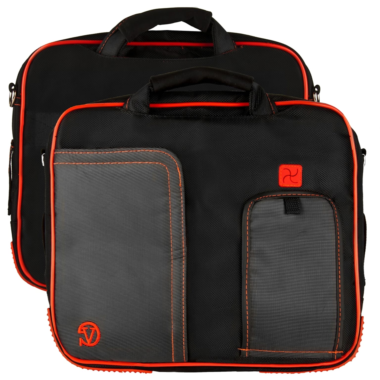 Vangoddy Pindar Laptop Sleeve Messenger Shoulder Bag. Black/Red (NBKLEA703)