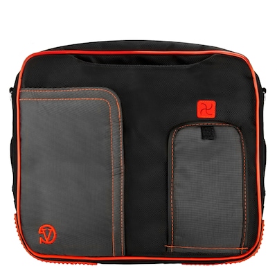 Vangoddy Pindar Laptop Sleeve Messenger Shoulder Bag - Small (Black and Red)