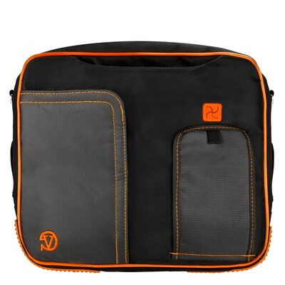 Vangoddy Pindar Laptop Sleeve Messenger Shoulder Bag - Small (Black and Orange)
