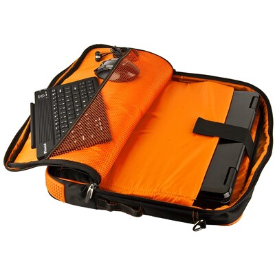 Vangoddy Pindar Laptop Sleeve Messenger Shoulder Bag Fits up to 13" Laptops - Medium (Black and Orange)