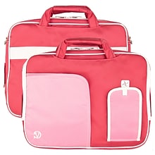 Vangoddy Pindar Laptop Sleeve Messenger Shoulder Bag Fits up to 15 Laptops - Large (Pink and White)