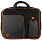 Vangoddy Pindar Laptop Sleeve Messenger Shoulder Bag Fits up to 15" Laptops - Large (Black and Orange)