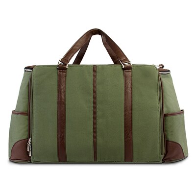 Lencca Alpaque Duffle Bag and Laptop Holder (Forest Green/Espresso Brown)