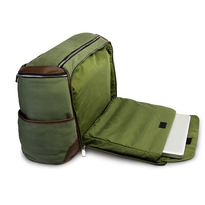 Lencca Alpaque Duffle Bag and Laptop Holder (Forest Green/Espresso Brown)