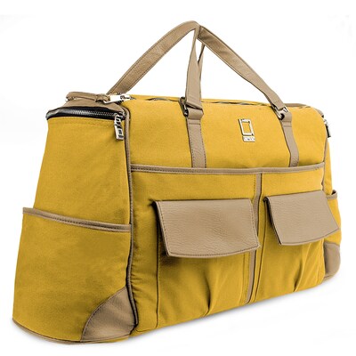 Lencca Alpaque Duffle Bag and Laptop Holder, Mustarf Yellow/Cool Camel (NBKLEA812)