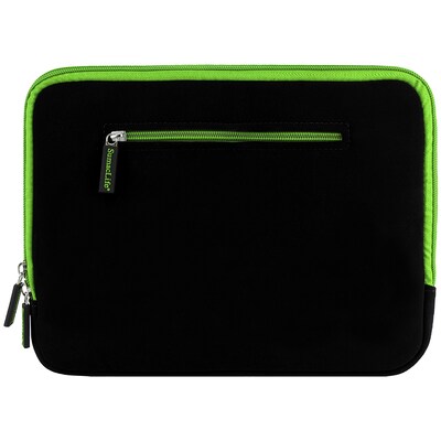 SumacLife Microsuede 15 Protective Carrying Sleeve (Black with Green Edge)