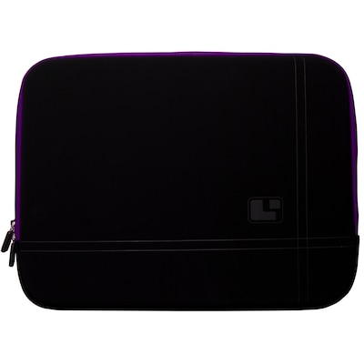 SumacLife Microsuede 15 Protective Carrying Sleeve (Black with Purple Edge)